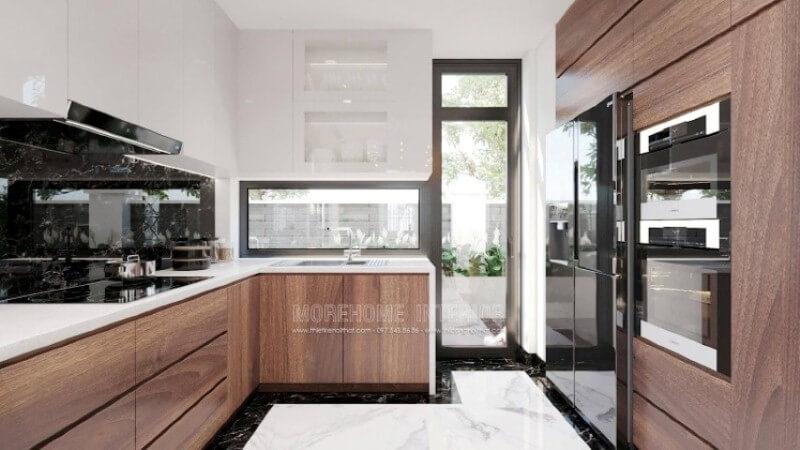 Là một người phụ nữ trong gia đình việc có một phòng bếp hoàn hảo vừa đáp ứng mọi công năng vừa đem lại cần thiết cũng như phát triển mạnh mẽ đồ nội thất, tính thẩm mỹ ngày càng khắt khe, bạn có thể nhanh chóng có được ý tưởng bố trí không gian phòng bếp tuyệt đẹp cho mình như trong ý tưởng thiết kế nội thất phòng bếp tại biệt thự Manhattan Hải Phòng. Thiết kế phòng bếp, tủ bếp gỗ An Cường